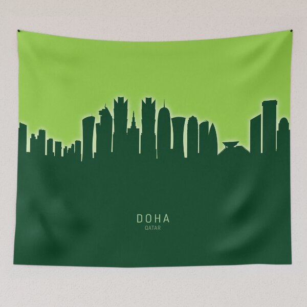 Item preview, Doha Qatar Skyline designed and sold by ArtPrints.