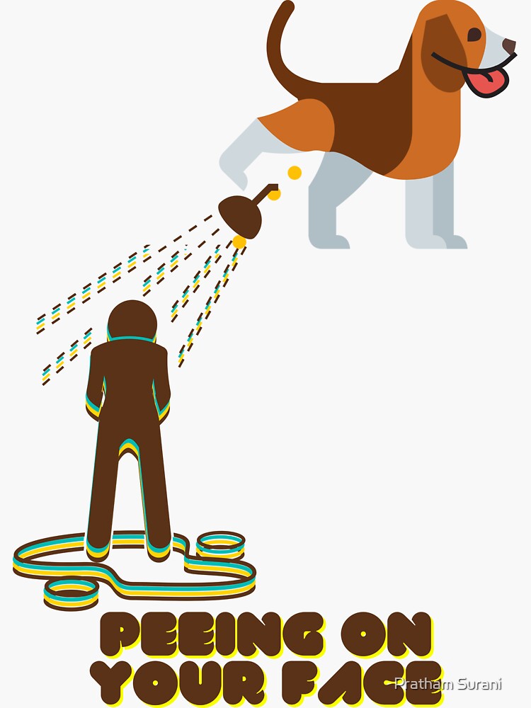 "DogPeeing On The Face" Sticker by prathamsurani Redbubble