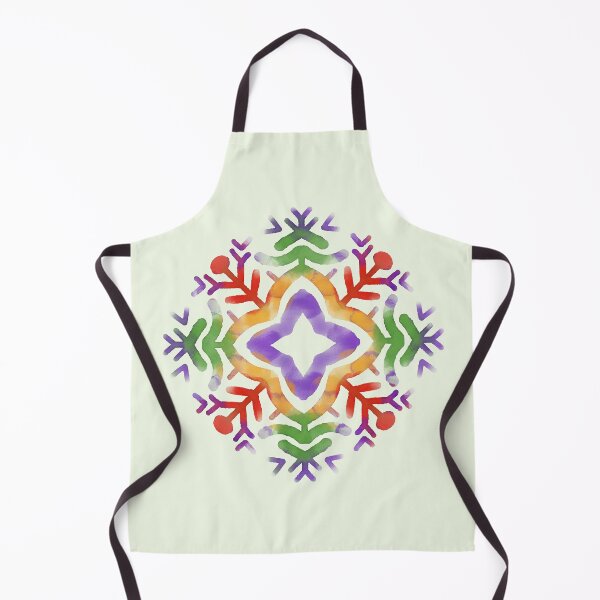 Item preview, Traditional Indian Folk Embroidery Artistic Motif of Phulkari in Digital Watercolors GC-126-04 designed and sold by GraphicCharms.