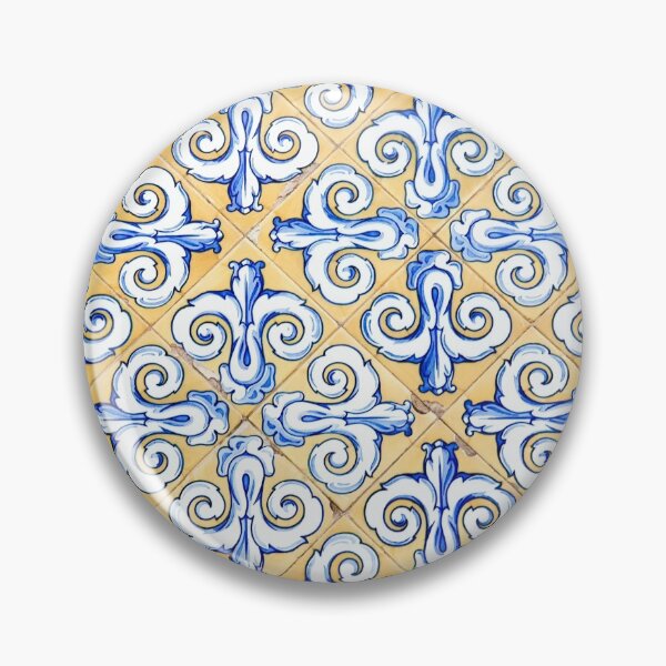 Item preview, Spanish Tiles - Azulejo Blue, Yellow and White Motif Design designed and sold by idovedesign.