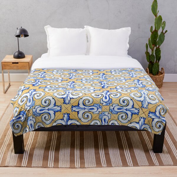 Item preview, Spanish Tiles - Azulejo Blue, Yellow and White Motif Design designed and sold by idovedesign.
