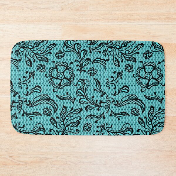 Item preview, Black Lace on Turquoise Background designed and sold by AtarangiDesigns.