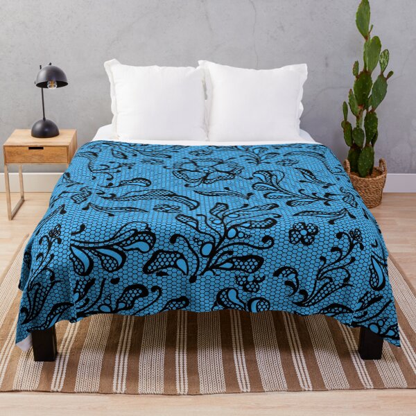 Item preview, Black Lace on Light Blue Background designed and sold by AtarangiDesigns.