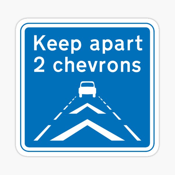 Item preview, Keep Apart 2 Chevrons - UK Motorway Sign designed and sold by WilliamsonMedia.