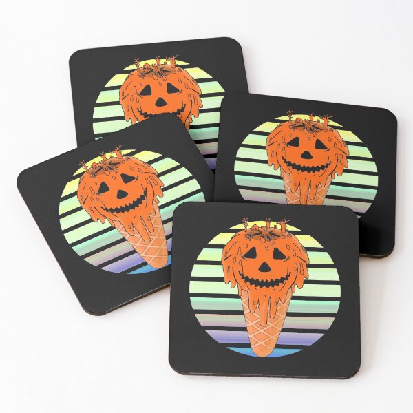 Item preview, Kawaii Halloween Pumpkin Face Ice Cream designed and sold by vineeth.