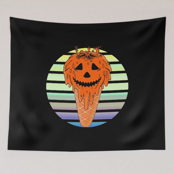Item preview, Kawaii Halloween Pumpkin Face Ice Cream designed and sold by vineeth.