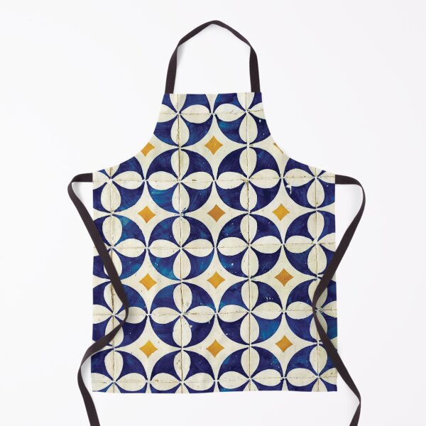 Item preview, Portuguese Tiles - Azulejo Blue, White and Yellow Pattern Design designed and sold by idovedesign.