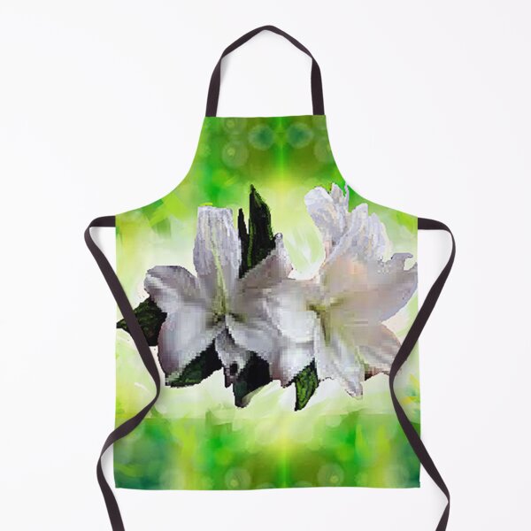Item preview, QUEEN OF THE LILIES ST JOSEPH LILIES, aesthetic botanical design on abstract backgroud, inspired by nature designed and sold by Adri Barnard.