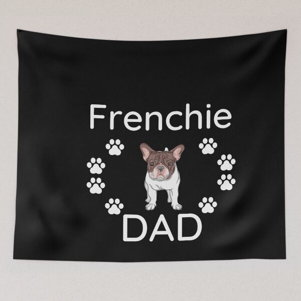Item preview, Frenchie Dad sketch white brown designed and sold by Beyond Words.