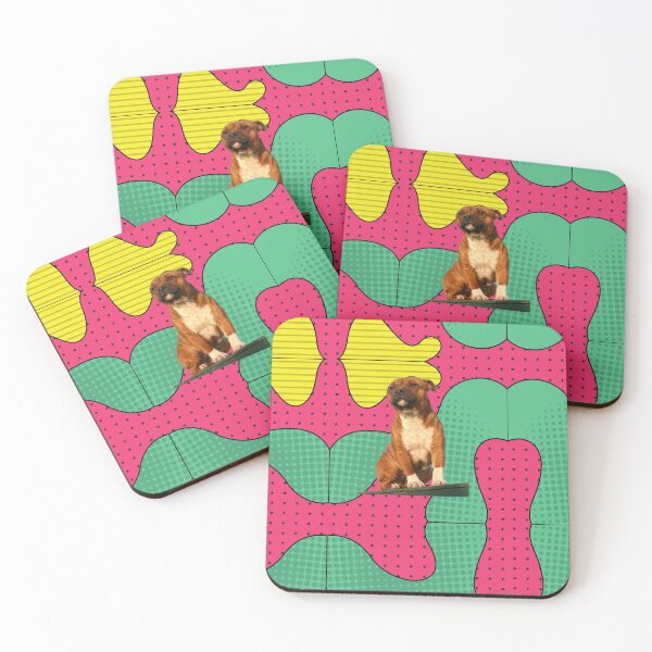 Item preview, Staffy silhouette bright colours designed and sold by Beyond Words.