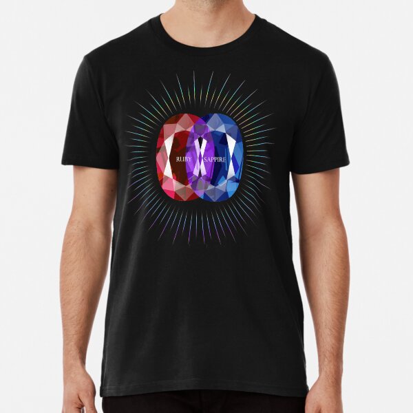 Ruby & Sapphire gemstone design Premium T-Shirt