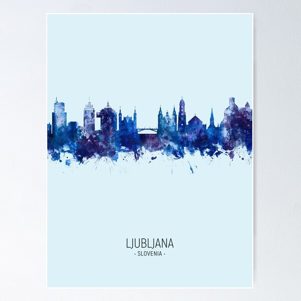 Item preview, Ljubljana Slovenia Skyline designed and sold by ArtPrints.