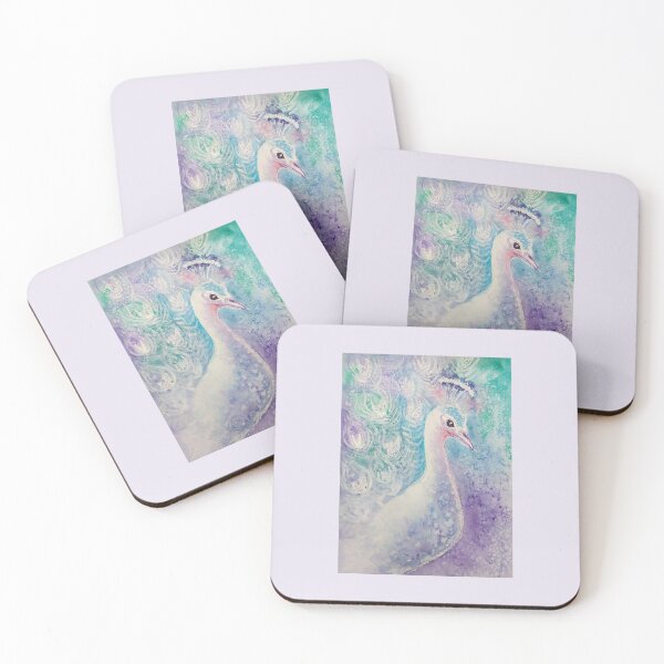 Item preview, Watercolour Pastel White Peacock designed and sold by ScaleDesigns.