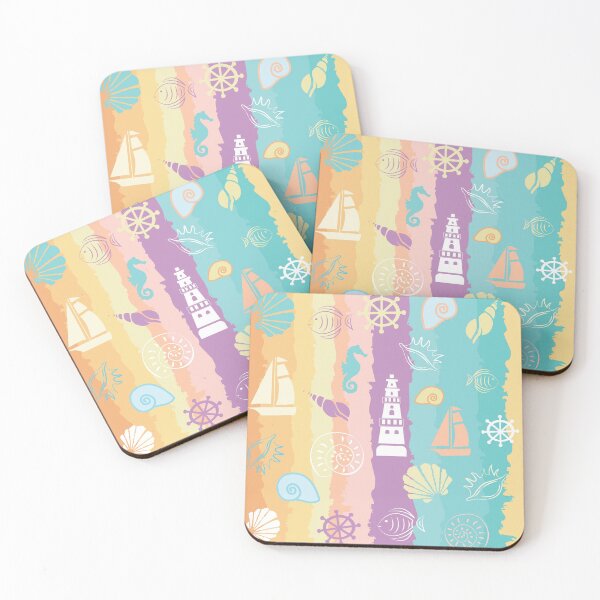 Item preview, Summer Beach And Sea Creatures In Bright Colors designed and sold by danikaVT.