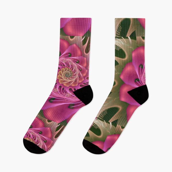 Item preview, spiralling metallic pink abstract flower  designed and sold by pinkal.