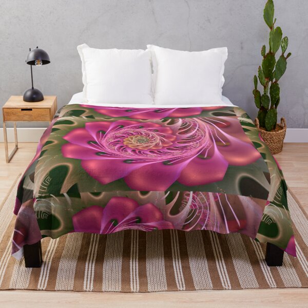 Item preview, spiralling metallic pink abstract flower designed and sold by pinkal.