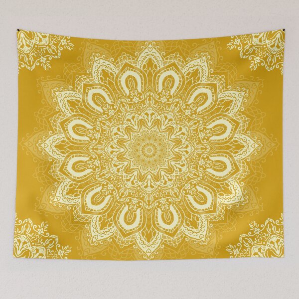 Item preview, Boho Mustard Yellow Mandala Flower designed and sold by Eng-Sun.