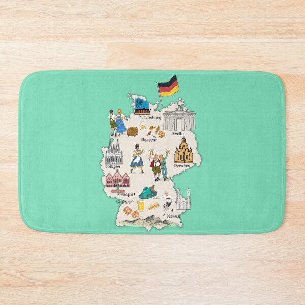 Item preview, Germany Map, Oktoberfest, major cities and Landmarks Map of Germany with flag designed and sold by mashmosh.