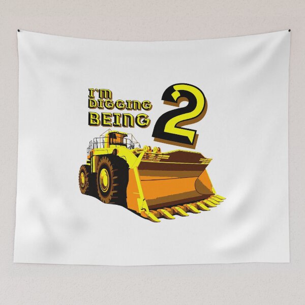 Item preview, 2 Year Old Bulldozer Construction Birthday Party T-shirt Toddler Tee designed and sold by raretshirtsuk.