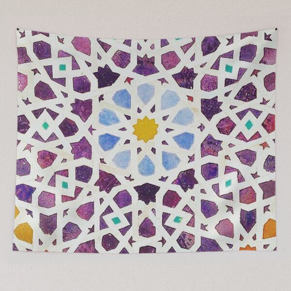 Item preview, zellige moroccan mosaic tilework, traditional moroccan art designed and sold by NoetherSym.