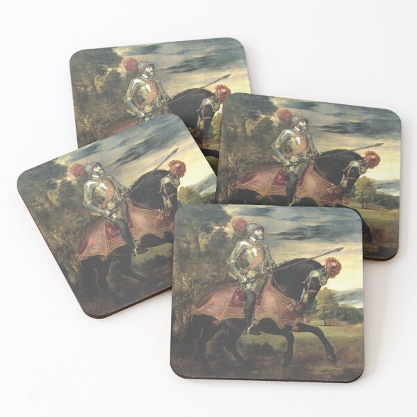 Item preview, Spanish Royal on Horseback portrait - Vintage painting by Titian designed and sold by Vintage Designs +.