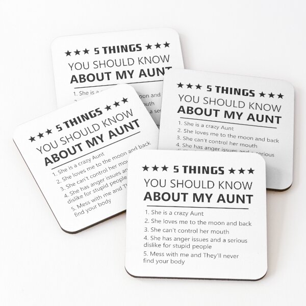 Item preview, 5 Things You Should Know About My Aunt Funny Aunt Lover Niece Nephew Family designed and sold by Md. Manjur Ahamed.