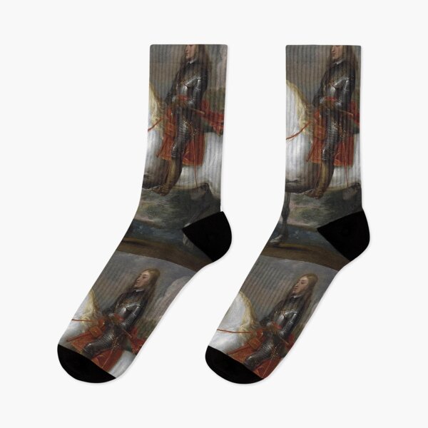 Item preview, King Carlos of Spain on Horseback portrait - Vintage painting designed and sold by Vintage Designs +.