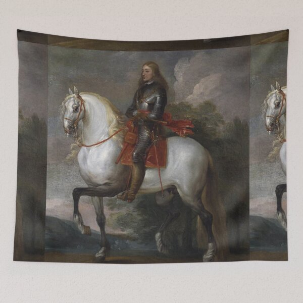 Item preview, King Carlos of Spain on Horseback portrait - Vintage painting designed and sold by Vintage Designs +.