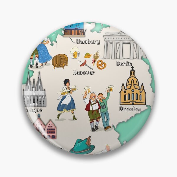 Item preview, Germany Map, Oktoberfest, major cities and Landmarks Map of Germany with flag designed and sold by mashmosh.