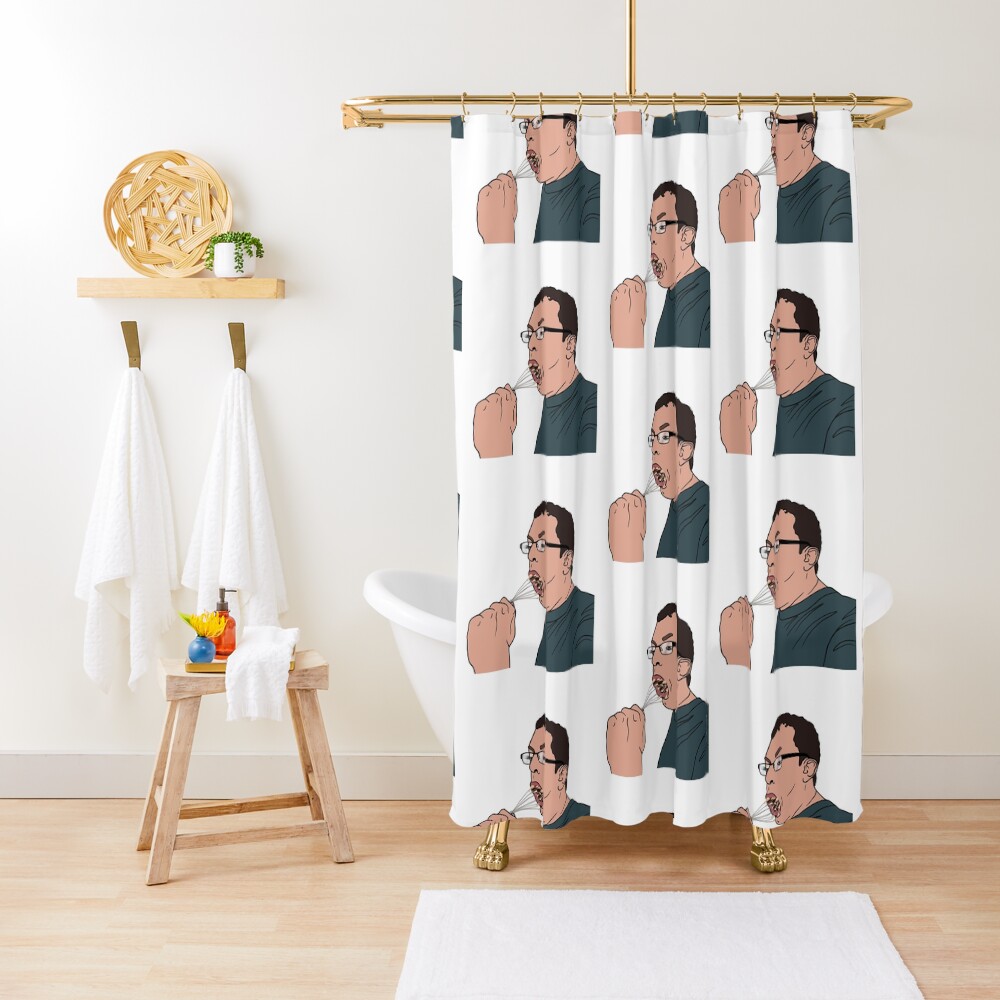 Dine With Me Whisk Guy" Shower Curtain by DotworkOrange Redbubble