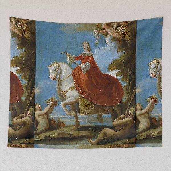 Item preview, Doña Mariana de Neoburgo a caballo on Horseback portrait - Vintage painting designed and sold by Vintage Designs +.