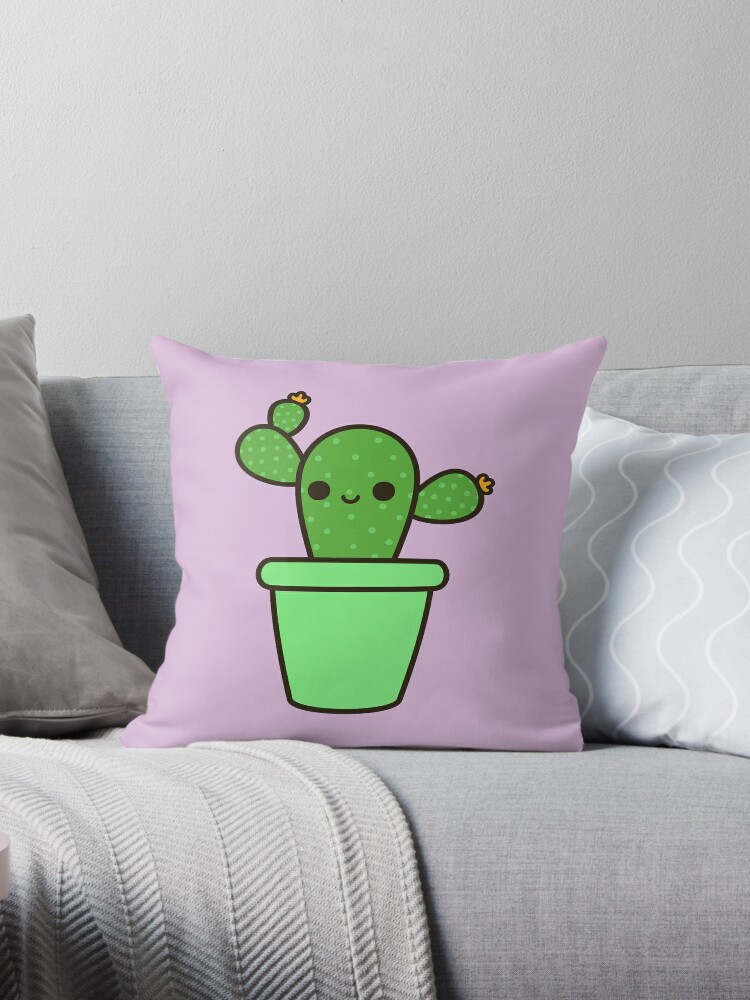 Cute cactus in blue pot Sticker for Sale by peppermintpopuk