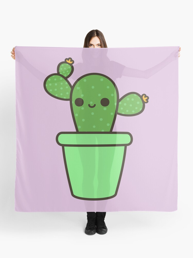 Cute cactus in blue pot Sticker for Sale by peppermintpopuk