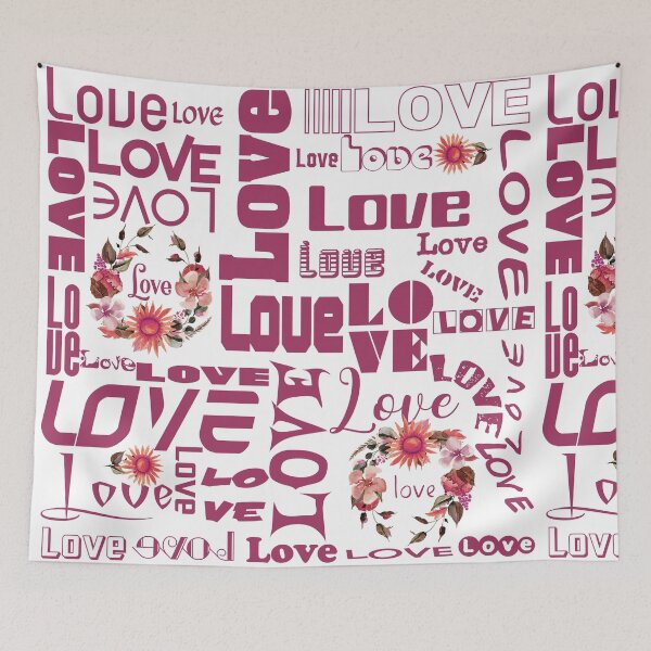 Item preview, f BEAUTIFUL WORDSMITH - LOVE TYPOGRAPHY WITH RED SUNFLOWERS FLORAL WREATHS AND SINGLE FLOWERS designed and sold by Artistree.