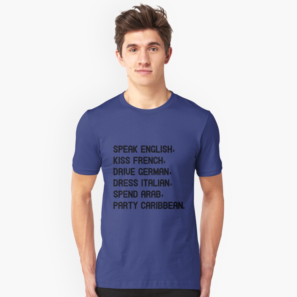 blue english shirt