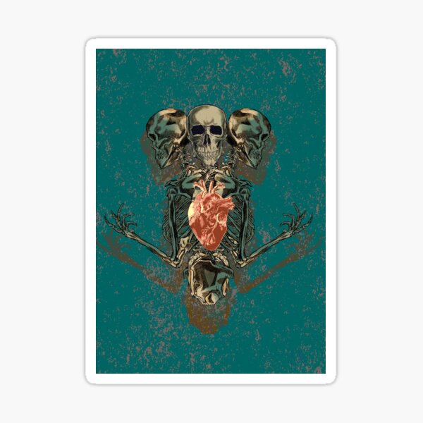 Skull Heart Design Sticker