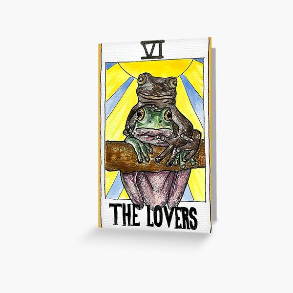 Vista previa del artículo con la obra «El tarot de la rana de los amantes (color)», diseñado y vendido por alfs-world.