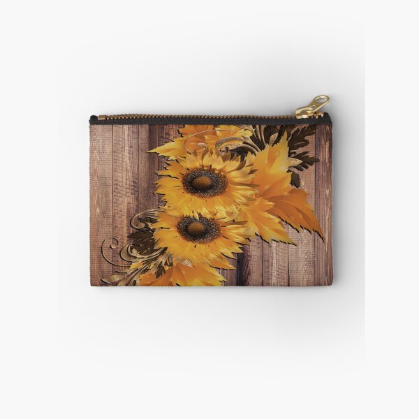 Item preview, Girasoles rústicos florales sobre fondo de aspecto de granero de madera con patrón girasol designed and sold by Cute & Sassy Custom Gifting Boutiques.