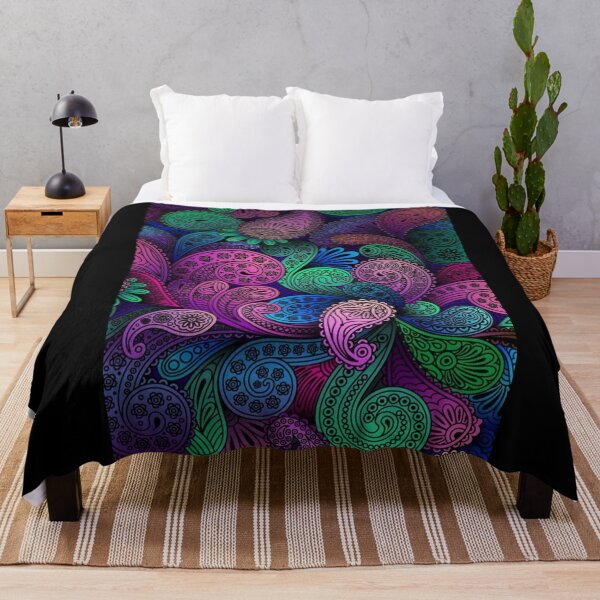 Item preview, Geometric Purple Blue Green Mix Minimalist Modern Pattern 3D Motif art designed and sold by Grace-Cop.