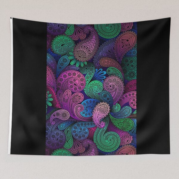 Item preview, Geometric Purple Blue Green Mix Minimalist Modern Pattern 3D Motif art designed and sold by Grace-Cop.