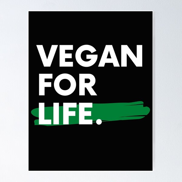 Vista previa del artículo con la obra «Vegano para toda la vida», diseñado y vendido por VeganChica.