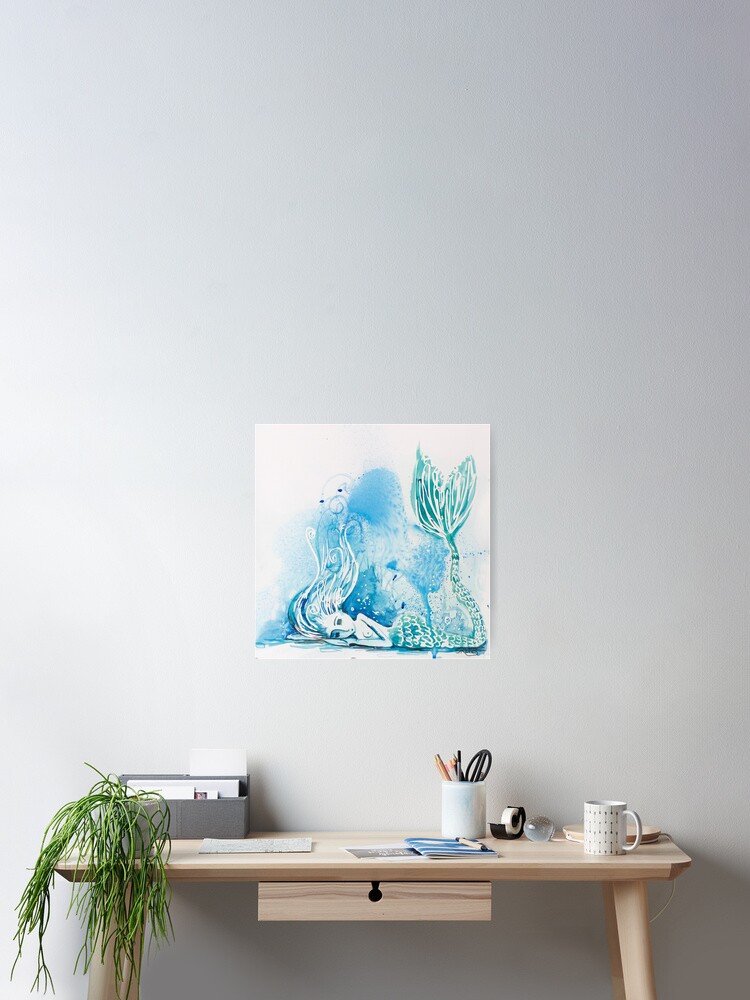 Thumbnail 2 of 3, Poster, Blue Bubbles designed and sold by RichesRoad.