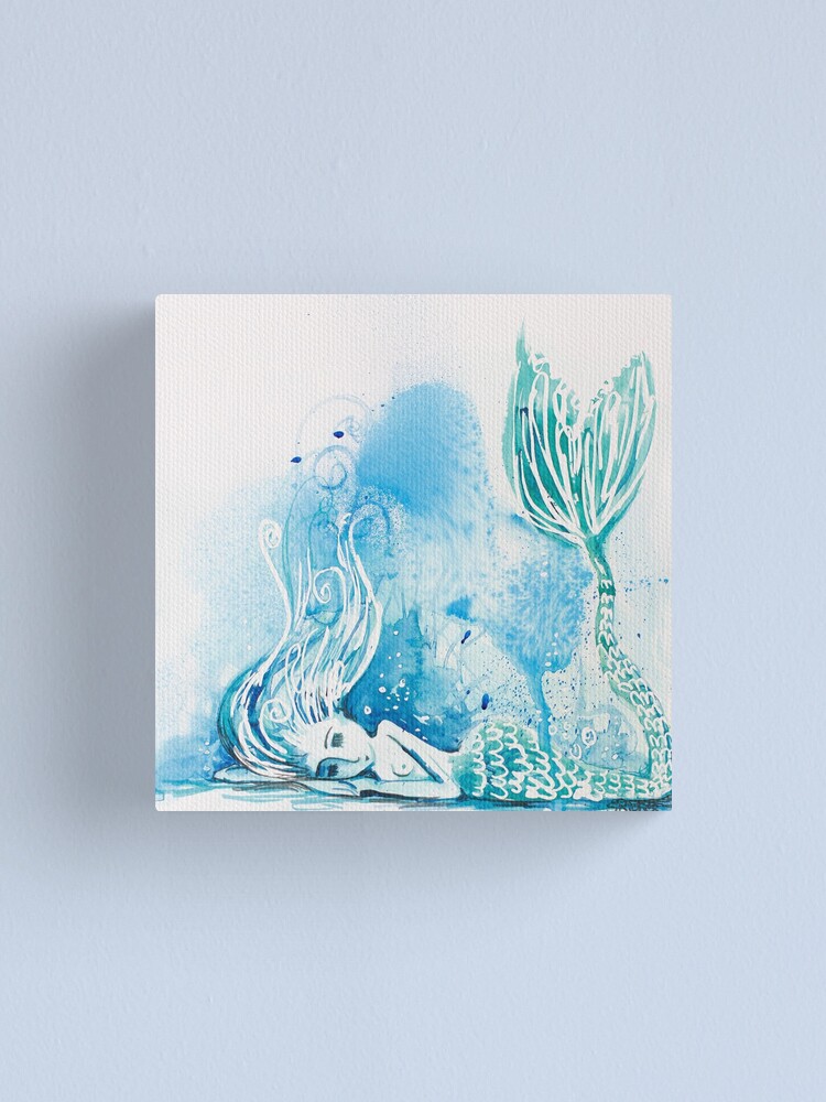Thumbnail 1 of 3, Canvas Print, Blue Bubbles designed and sold by RichesRoad.