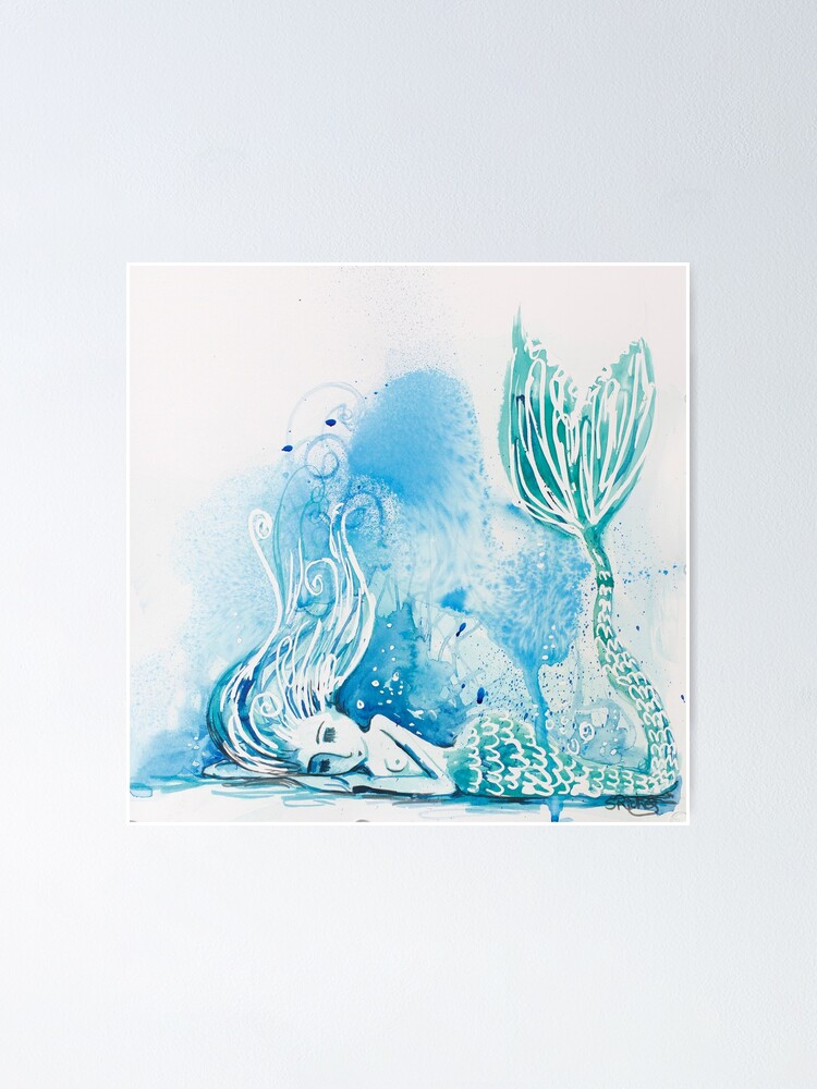 Thumbnail 1 of 3, Poster, Blue Bubbles designed and sold by RichesRoad.