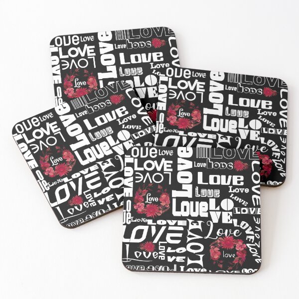 Item preview,  BEAUTIFUL WORDSMITH - LOVE white TYPOGRAPHY WITH RED SUNFLOWERS FLORAL WREATHS AND SINGLE FLOWERS designed and sold by Artistree.