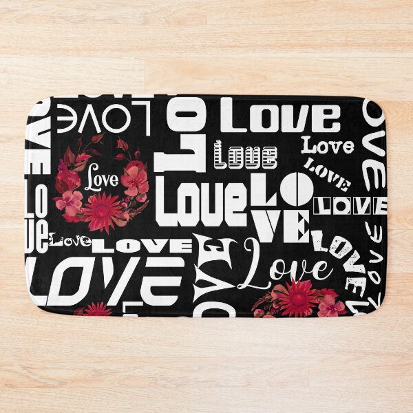 Item preview,  BEAUTIFUL WORDSMITH - LOVE white TYPOGRAPHY WITH RED SUNFLOWERS FLORAL WREATHS AND SINGLE FLOWERS designed and sold by Artistree.
