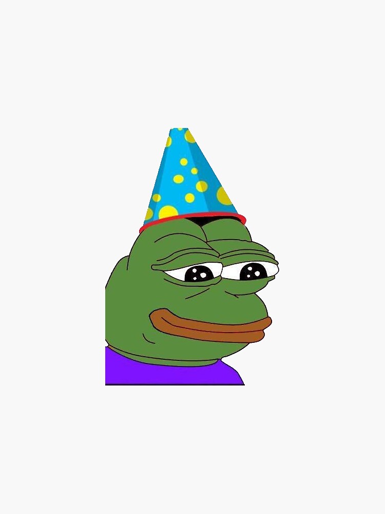 &ldquo;Birthday Pepe&rdquo; Sticker for Sale by BigManki | Redbubble