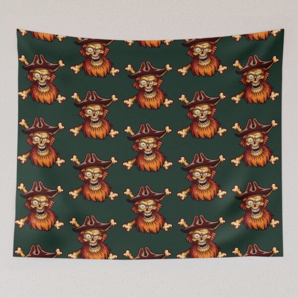 Item preview, Ahoy me Hearties. Red Bearded Pirate Skull designed and sold by headpossum.