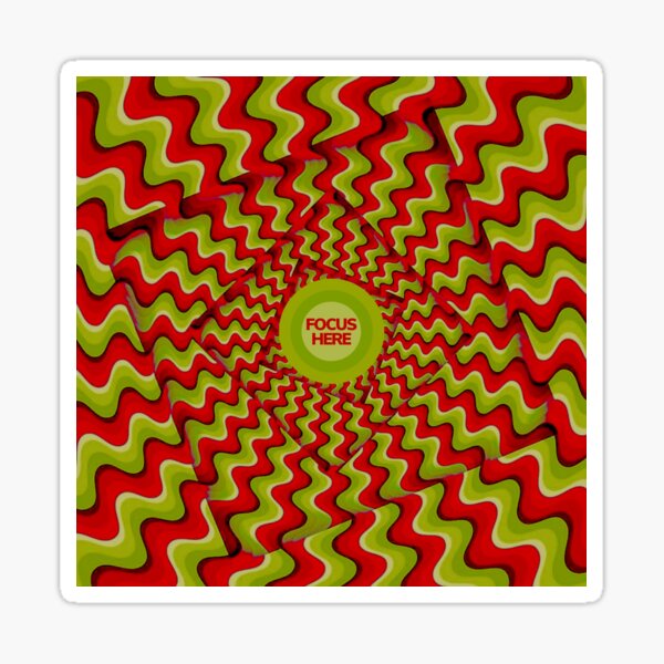 Psychedelic optical illusion - focus here Sticker
