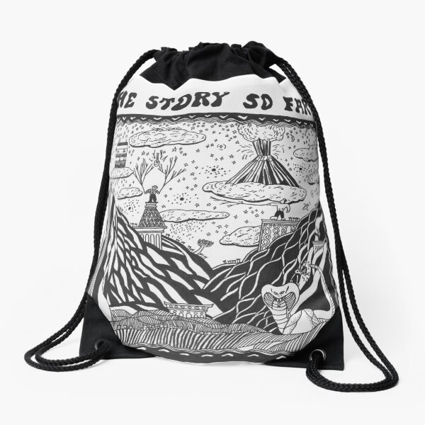 the story so far Drawstring Bag